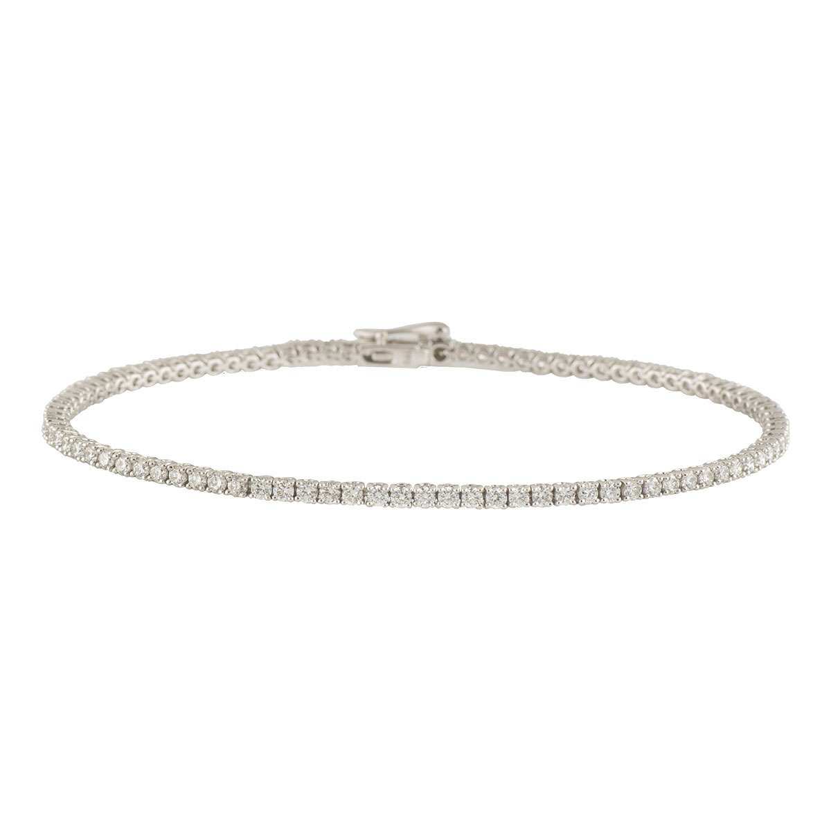 White Gold Diamond Line Bracelet 2.09ct | Rich Diamonds